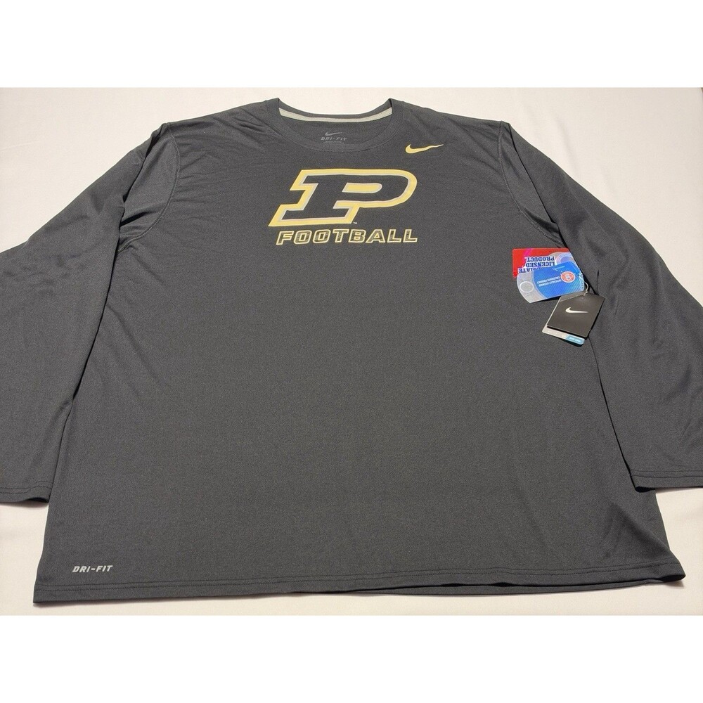 Purdue Boilermakers Football Nike Long Shirt Mens 3XL XXXL Black Dri-FIT NWT New